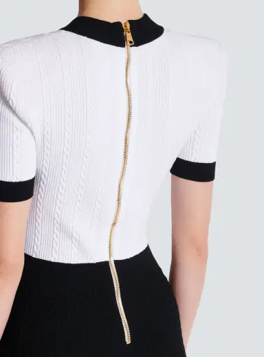 Balmain Two-tone cable-knit bodycon dress | Thumbnail 6
