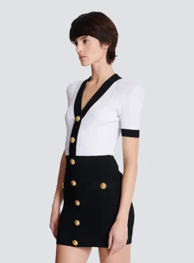 Balmain Two-tone cable-knit bodycon dress | Thumbnail 7