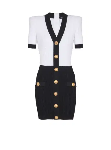 Balmain Two-tone cable-knit bodycon dress | Thumbnail 1