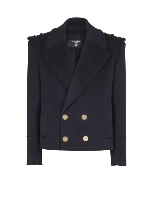 Balmain Cropped wool reefer jacket