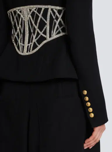 Balmain Embroidered slim-fit grain de poudre jacket | Thumbnail 5