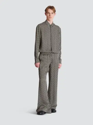 Balmain Monogrammed flowing trousers | Thumbnail 2