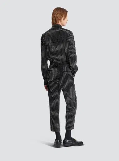 Balmain Straight-leg trousers with crystal stripes | Thumbnail 4