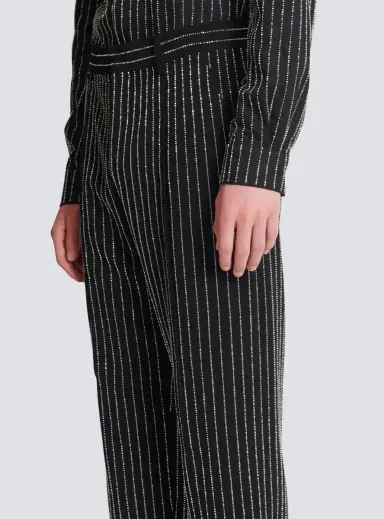 Balmain Straight-leg trousers with crystal stripes | Thumbnail 5