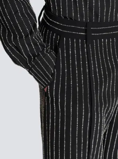 Balmain Straight-leg trousers with crystal stripes | Thumbnail 6