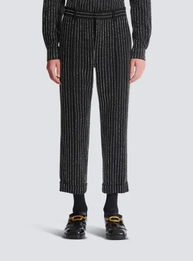 Balmain Straight-leg trousers with crystal stripes | Thumbnail 7