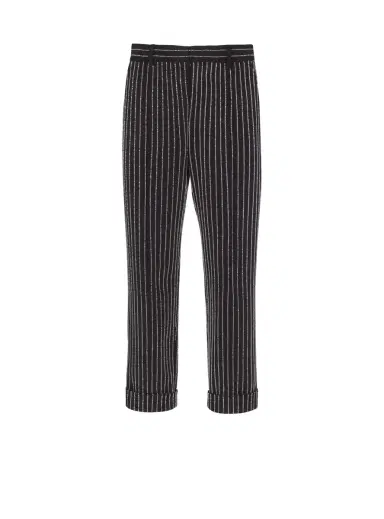 Balmain Straight-leg trousers with crystal stripes | Thumbnail 1