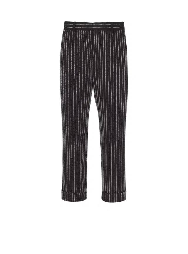 Balmain Straight-leg trousers with crystal stripes