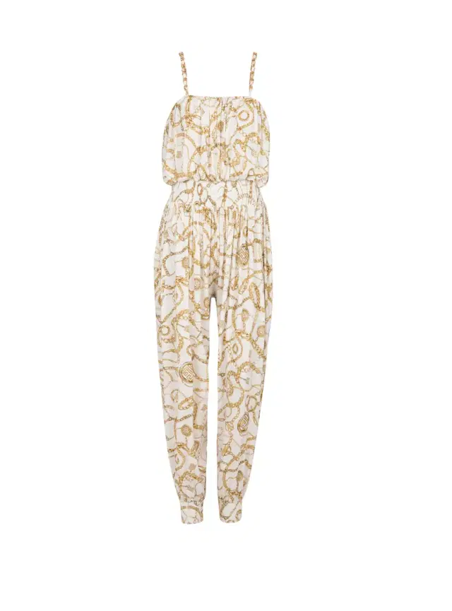 Balmain Flowing printed jumpsuit with  Chains pattern