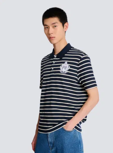 Balmain Striped College Emblem polo | Thumbnail 6