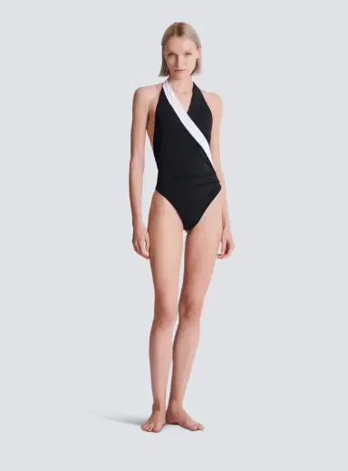 Balmain Two-tone one-piece swimsuit | Thumbnail 2