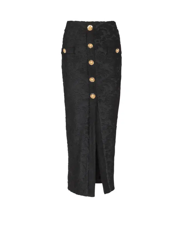Balmain Baroque pattern midi skirt