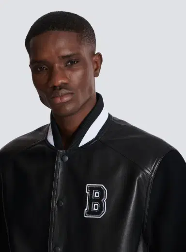 Balmain Varsity lambskin leather and wool jacket | Thumbnail 5 Balmain Varsity lambskin leather and wool jacket | Thumbnail 5
