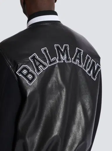 Balmain Varsity lambskin leather and wool jacket | Thumbnail 6 Balmain Varsity lambskin leather and wool jacket | Thumbnail 6