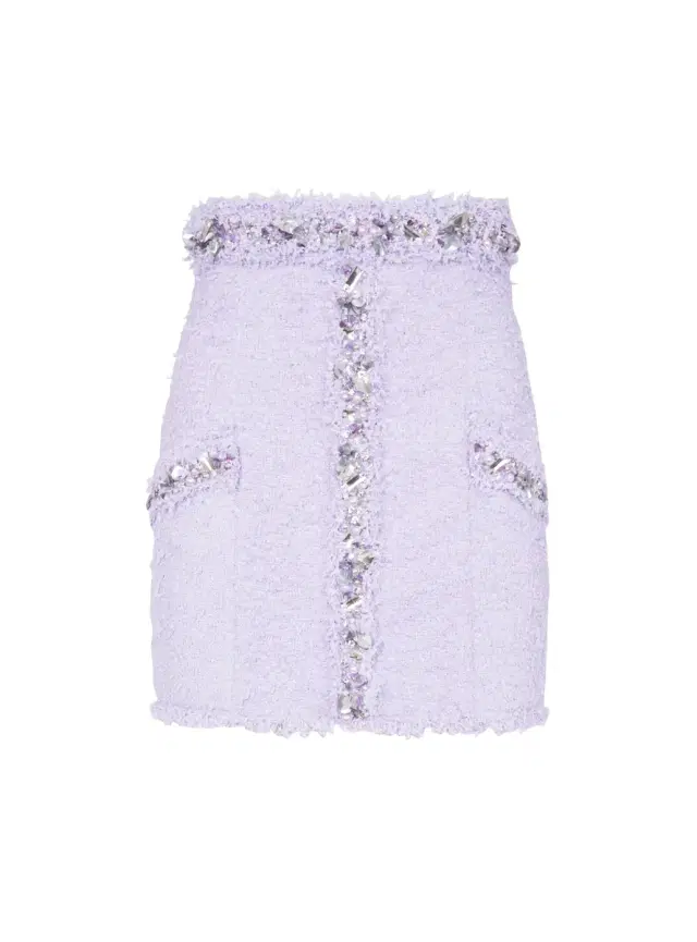 Tweed skirt with embroidered details