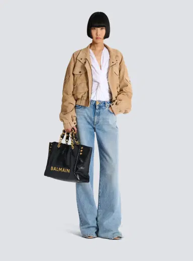 Balmain Draped sleeveless cotton poplin shirt | Thumbnail 2