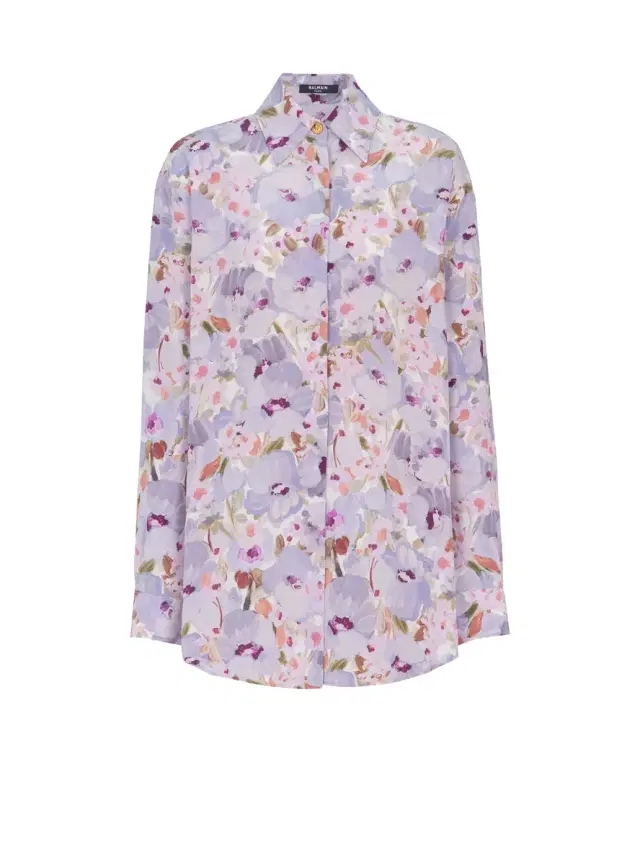 Balmain Printed cotton poplin shirt