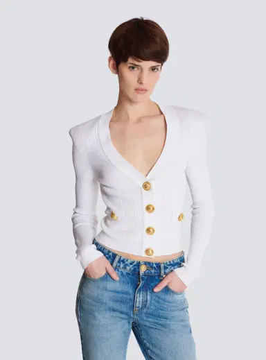 Balmain Cropped knit cardigan | Thumbnail 5 Balmain Cropped knit cardigan | Thumbnail 5