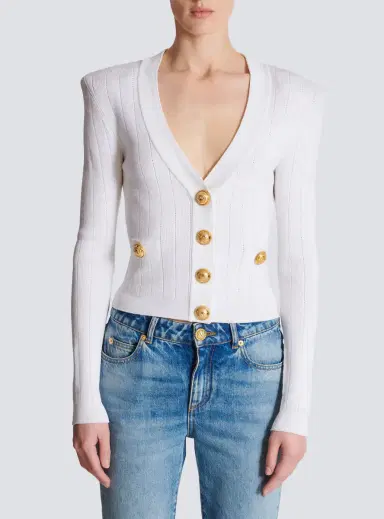 Balmain Cropped knit cardigan | Thumbnail 7 Balmain Cropped knit cardigan | Thumbnail 7