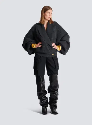 Balmain Oversized wrap knit jumper | Thumbnail 2 Balmain Oversized wrap knit jumper | Thumbnail 2