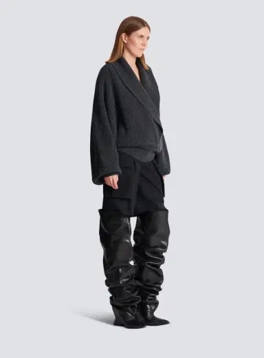 Balmain Oversized wrap knit jumper | Thumbnail 3 Balmain Oversized wrap knit jumper | Thumbnail 3