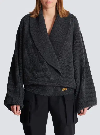 Balmain Oversized wrap knit jumper | Thumbnail 7 Balmain Oversized wrap knit jumper | Thumbnail 7