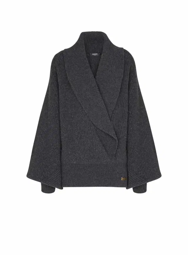 Balmain Oversized wrap knit jumper