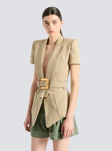 Balmain Belted gabardine Anthem jacket | Thumbnail 7