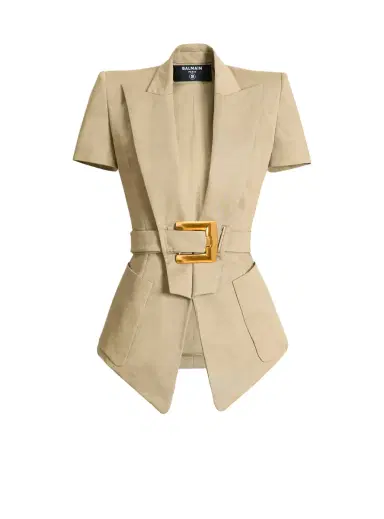 Balmain Belted gabardine Anthem jacket | Thumbnail 1