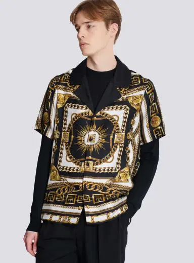 Balmain Printed pyjama shirt with Foulard Chaînes pattern | Thumbnail 5