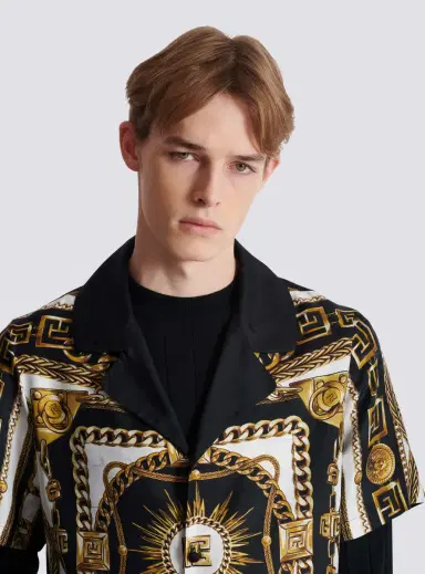 Balmain Printed pyjama shirt with Foulard Chaînes pattern | Thumbnail 6