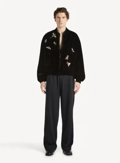 Balmain Embroidered velvet Insect bomber jacket | Thumbnail 2
