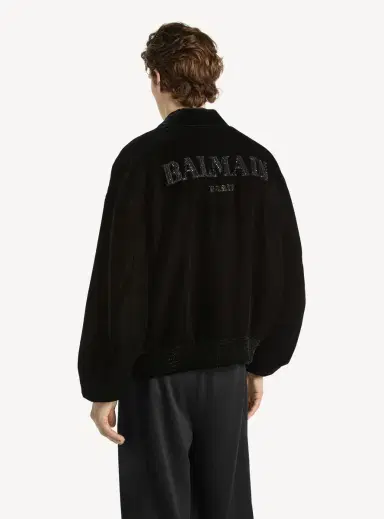 Balmain Embroidered velvet Insect bomber jacket | Thumbnail 3