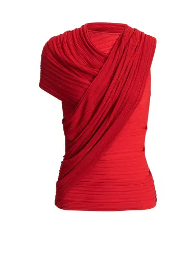 Balmain Sleeveless asymmetrical viscose top | Thumbnail 1 Balmain Sleeveless asymmetrical viscose top | Thumbnail 1