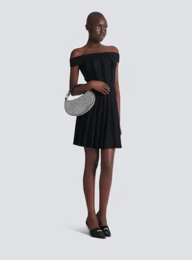 Balmain Pleated glitter knit skirt | Thumbnail 2