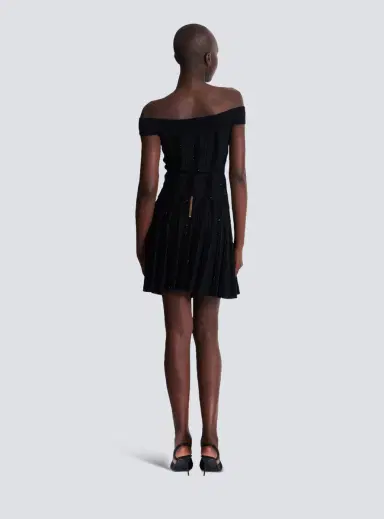 Balmain Pleated glitter knit skirt | Thumbnail 4