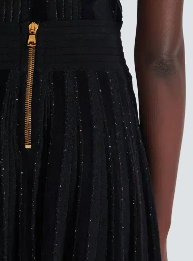 Balmain Pleated glitter knit skirt | Thumbnail 5
