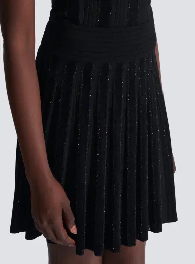 Balmain Pleated glitter knit skirt | Thumbnail 6