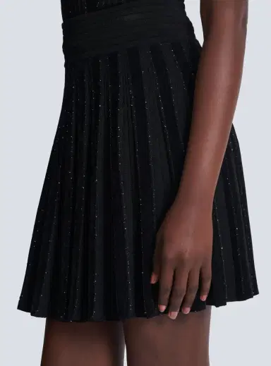 Balmain Pleated glitter knit skirt | Thumbnail 7