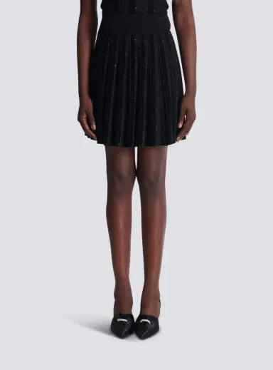 Balmain Pleated glitter knit skirt | Thumbnail 8
