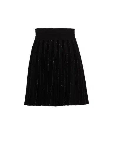Balmain Pleated glitter knit skirt | Thumbnail 1