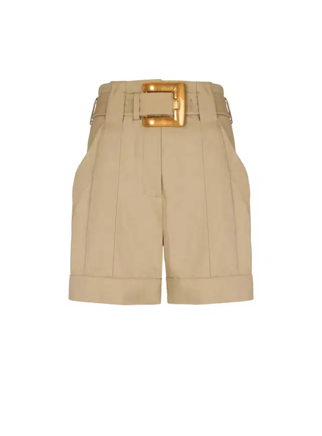 Balmain Cotton gabardine shorts with belt