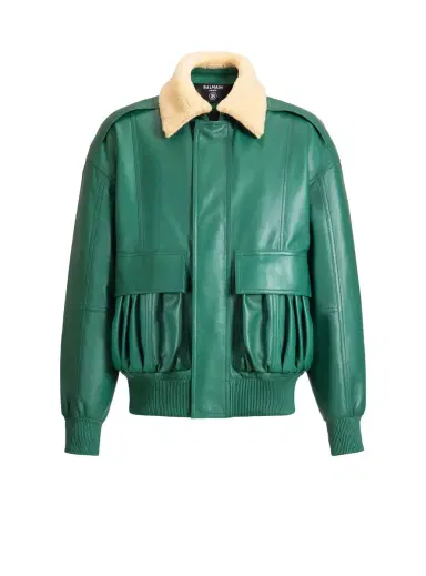 Balmain Shearling leather bomber jacket | Thumbnail 1