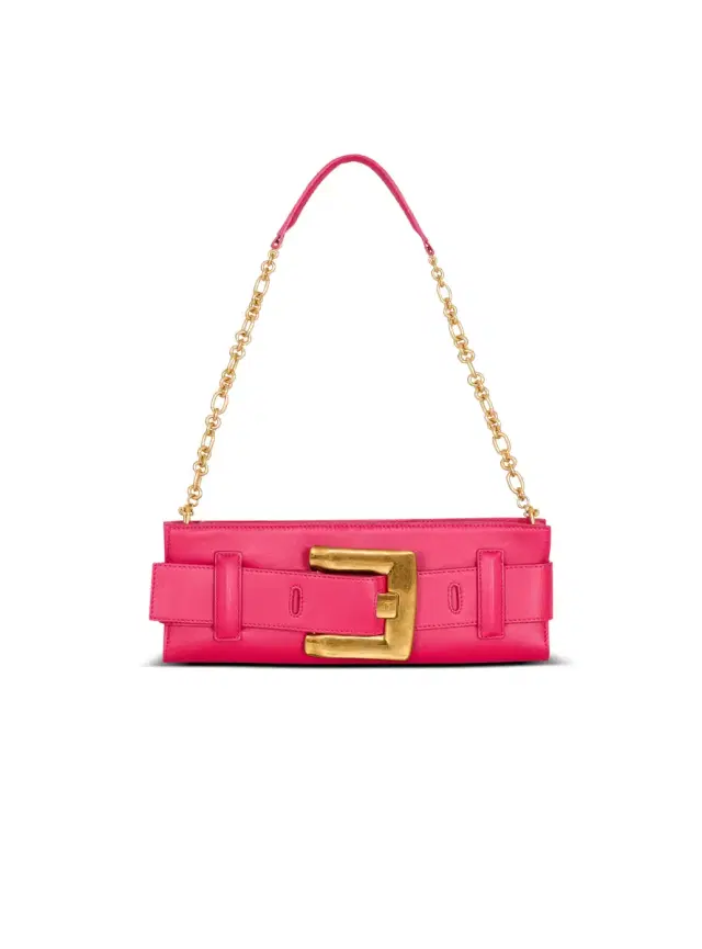 Balmain Anthem calfskin leather clutch