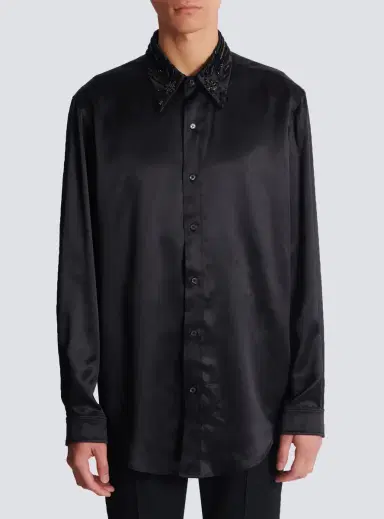 Balmain Silk shirt with crystals | Thumbnail 8