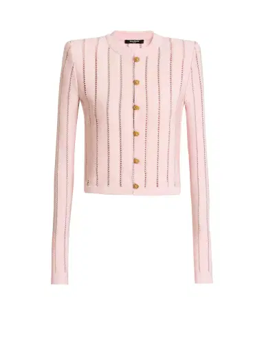 Balmain Cropped Fléchage knit cardigan | Thumbnail 1 Balmain Cropped Fléchage knit cardigan | Thumbnail 1