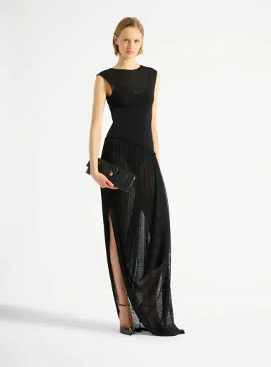Balmain Long draped viscose dress | Thumbnail 2
