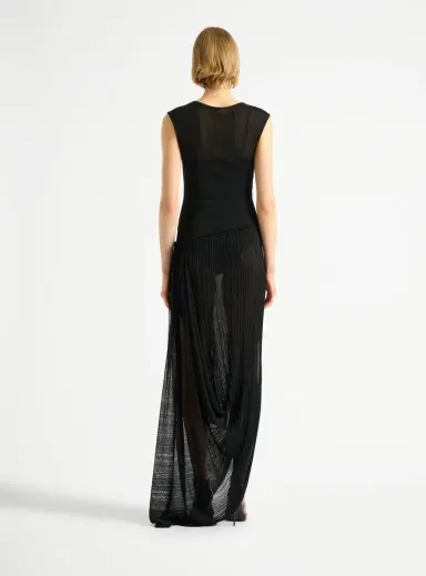 Balmain Long draped viscose dress | Thumbnail 3