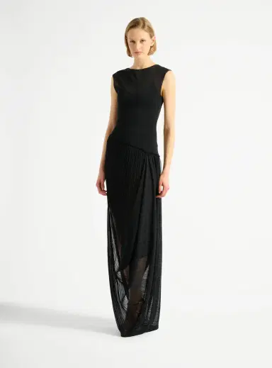 Balmain Long draped viscose dress | Thumbnail 5
