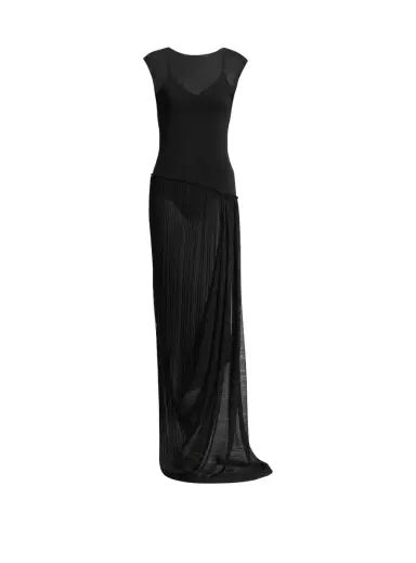 Balmain Long draped viscose dress | Thumbnail 1